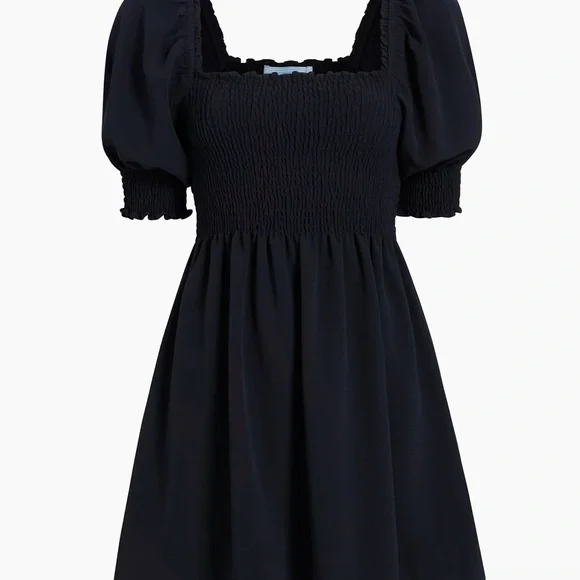 Hill House Athena Smocked Nap Dress in Black NWT- Size XS - Picture 5 of 7